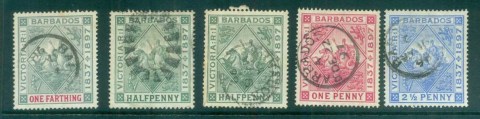 Barbados-1897-QV-Jubilee-Asst-FU-lot79264