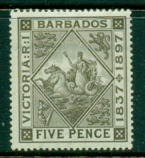 Barbados-1897-QV-Silver-Jubilee-5d-MLH