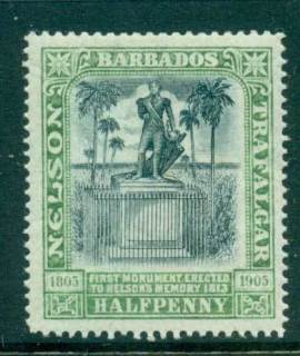 Barbados-1906-1-2d-Nelson-Centenary-MLH-lot55026