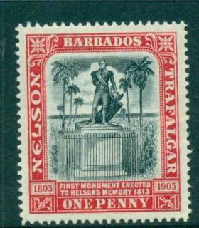 Barbados-1906-1d-Nelson-Centenary-MLH-lot55027