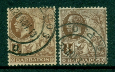 Barbados-1912-KGV-Badge-of-Colony-0-25d-2xshades-FU