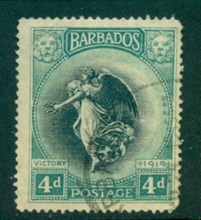 Barbados-1920-4d-Victory-issue-FU-lot55036