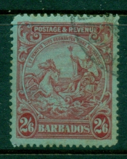 Barbados-1921-24-Badge-of-the-Colony-2-6d-Carmine-on-blue-FU