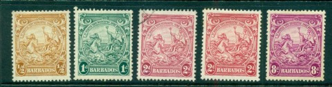 Barbados-1938-47-Seal-of-the-Colony-Asst-MLH-FU-lot55049