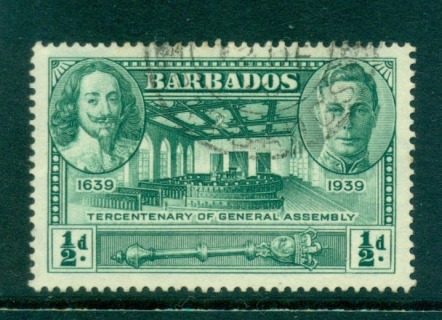 Barbados-1939-1-2d-Tercentenary-of-General-Assembly-FU-lot55047