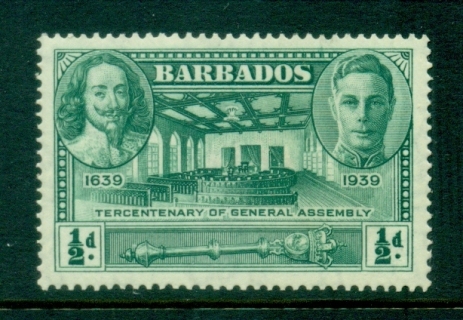 Barbados-1939-Tercentenary-of-General-Assembly-0-5d-MLH