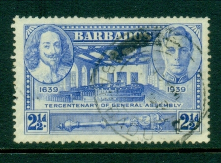 Barbados-1939-Tercentenary-of-General-Assembly-2-5d-FU-2