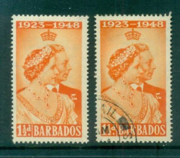 Barbados-1948-KGVI-Silver-Wedding-1-5d-MLH-FU-lot80768