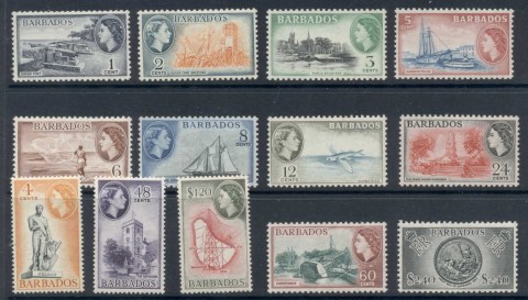 Barbados-1953-57-QEII-Pictorials-MUH