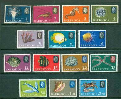 Barbados-1965-Fish-Defins-Wmk-Upright-MLH-lot55059