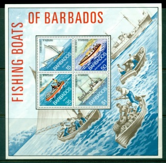 Barbados-1974-Fishing-Boats-MS-creased-RHS-MUH