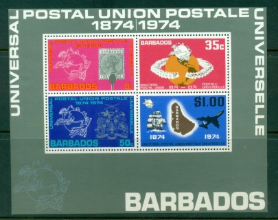 Barbados-1974-UPU-Centenary-MS-MUH