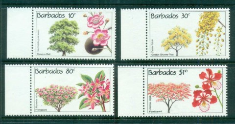 Barbados-1992-Flowering-Trees-MUH-lot81049