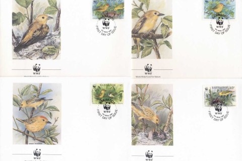 Barbados-1991-WWF-Yellow warbler, bird FDC