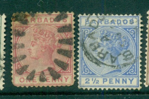 Barbados-1882-85-Asst-MLH-FU-lot55020
