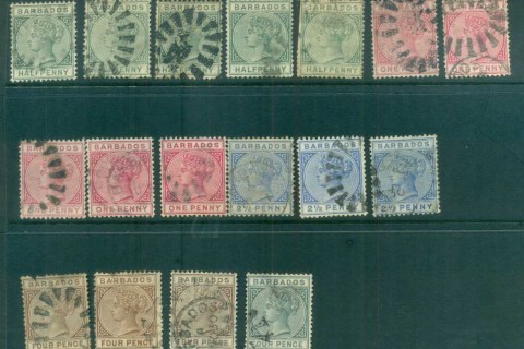 Barbados-1882-on-Assorted-QV