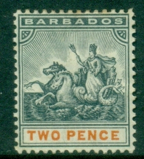 Barbados-1892-1903-Badge-of-Colony-Wmk-Crown-CA-2d-MLH