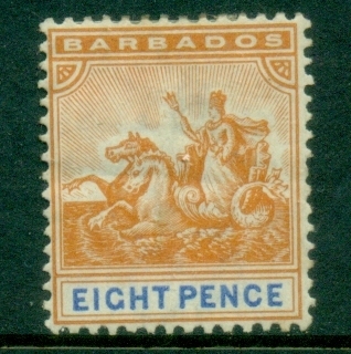 Barbados-1892-1903-Badge-of-Colony-Wmk-Crown-CA-8d-MLH