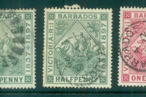 Barbados-1897-QV-Jubilee-Asst-FU-lot79264
