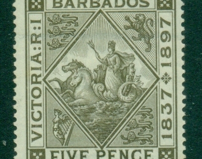 Barbados-1897-QV-Silver-Jubilee-5d-MLH