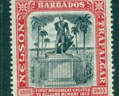 Barbados-1906-1d-Nelson-Centenary-MLH-lot55027