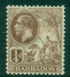 Barbados-1912-KGV-Badge-of-Colony-0-25d-MLH
