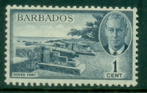 Barbados-1950-KGVI-Pictorial-1c-Dover-Fort-MLH