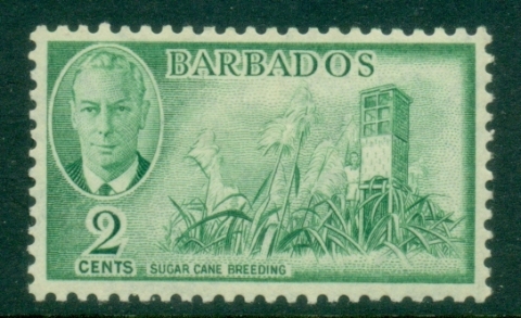 Barbados-1950-KGVI-Pictorial-2c-Sugar-Cane-MLH