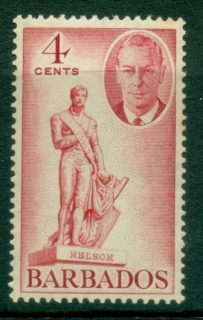 Barbados-1950-KGVI-Pictorial-4c-Admiral-Nelson-Statue-MLH