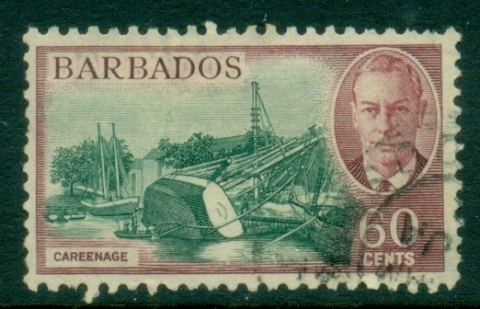 Barbados-1950-KGVI-Pictorial-60c-Careenage-FU