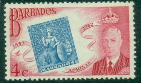 Barbados-1952-Stamp-Centenary-4c-MUH