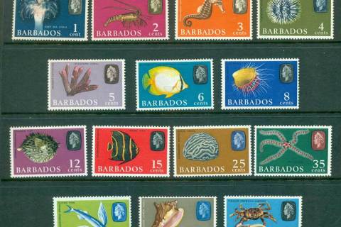 Barbados-1965-Fish-Defins-Wmk-Upright-MLH-lot55059