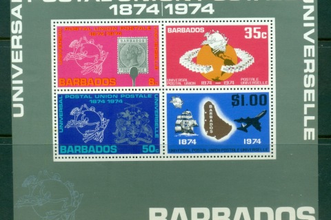 Barbados-1974-UPU-Centenary-MS-MUH