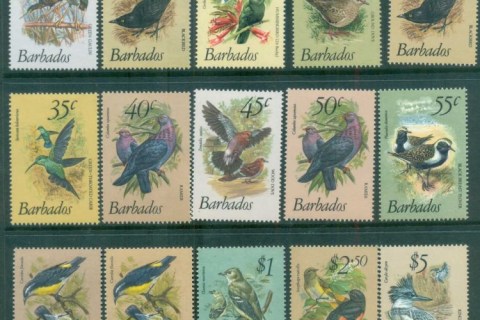 Barbados-1979-81-Birds-Surch-MLH-lot80803