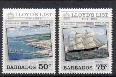 Barbados-1984-Lloyds-List-250th-Anniversary-Ships-MUH