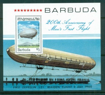 Barbuda-1983-First-Manned-Balloon-Flight-Bicentenary-MS-MUH