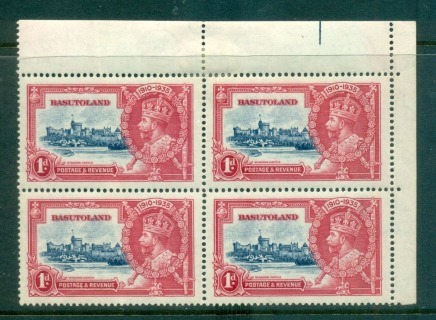 Basutoland-1935-1d-Silver-Jubilee-Blk-4-MLH-Lot55414