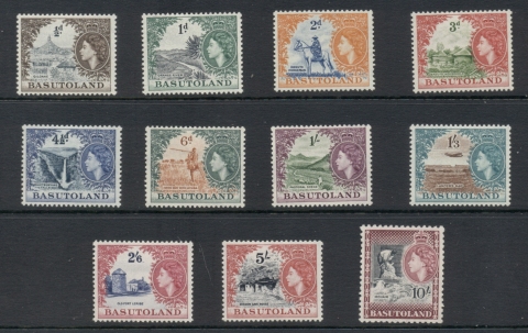 Basutoland-1954-QEII-Pictorials-MLH