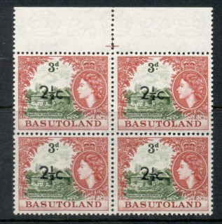 Basutoland-1961-QEII-Pictorial-2-5c-surch-On-3d-TyII-flyspeck-MLH