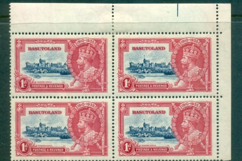 Basutoland-1935-1d-Silver-Jubilee-Blk-4-MLH-Lot55414