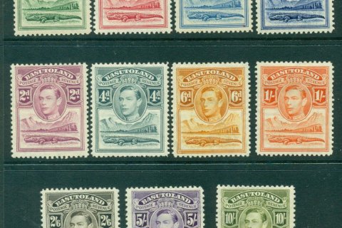 Basutoland-1938-KGVI-Defins-10-gum-inclusionsMH-Lot25180