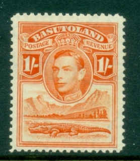 Basutoland-1938-KGVI-Pictorial-Crocodile-River-Scene-1sh-MLH