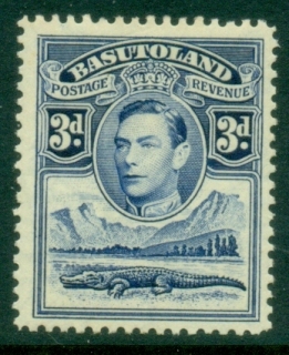 Basutoland-1938-KGVI-Pictorial-Crocodile-River-Scene-3d-MLH