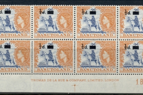 Basutoland-1959-QEII-Pictorial-0-5d-surch-on-2d-blk12-MLH