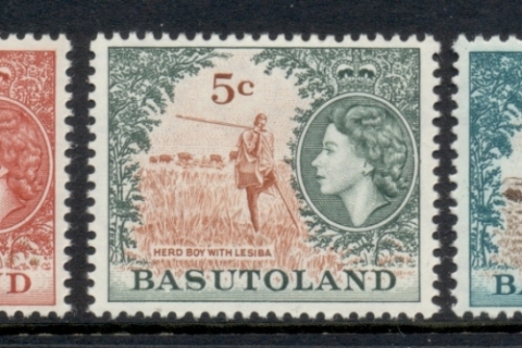 Basutoland-1964-QEII-Pictorials-Wmk-Block-CA-MLH