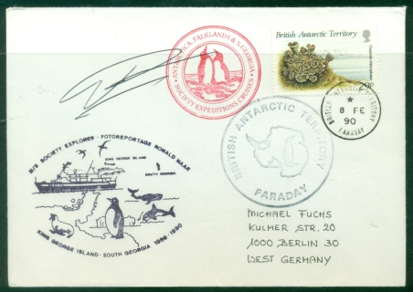 BAT-1990-Lichens-29p-Society-Expeditions-Cruises-MS-Society-Explorer-Faraday-to-Germany-cover