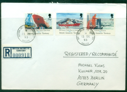 BAT-1993-Research-26-3162p-Registered-Halley-to-Germany-cover BAT-1993-Research-26-3162p-Registered-Halley-to-Germany-cover