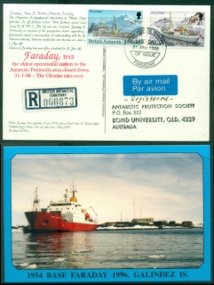 BAT-1996-Research-Ships-10-1-Registered-PPC-Faraday-to-Australia-cover BAT-1996-Research-Ships-10-1-Registered-PPC-Faraday-to-Australia-cover