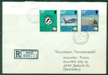 BAT-1991-Antarctic-Treaty-316212p-Registered-Halley-to-Germany-cover