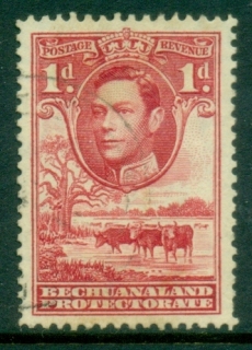 Bechuanaland-Protectorate-1938-KGVI-Cattle-Baobab-Tree-1d-FU